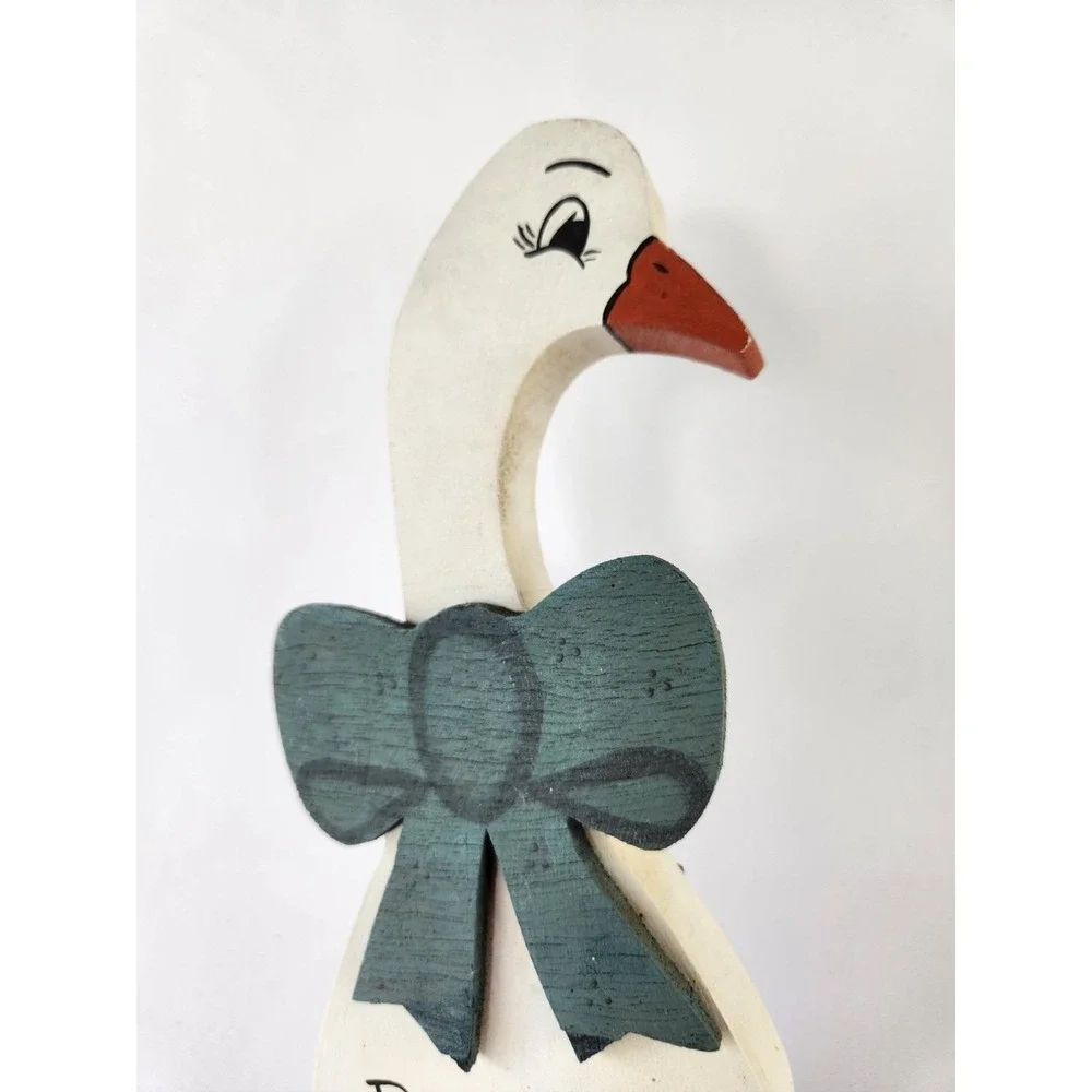 Vtg XL Country Goose Wood‎ Refrigerator Magnet Cottage Core Back Door Farmhouse